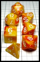 Dice : Dice - Dice Sets - QMay Yellow Orange Swirl with White Numerals - Amazon 2023